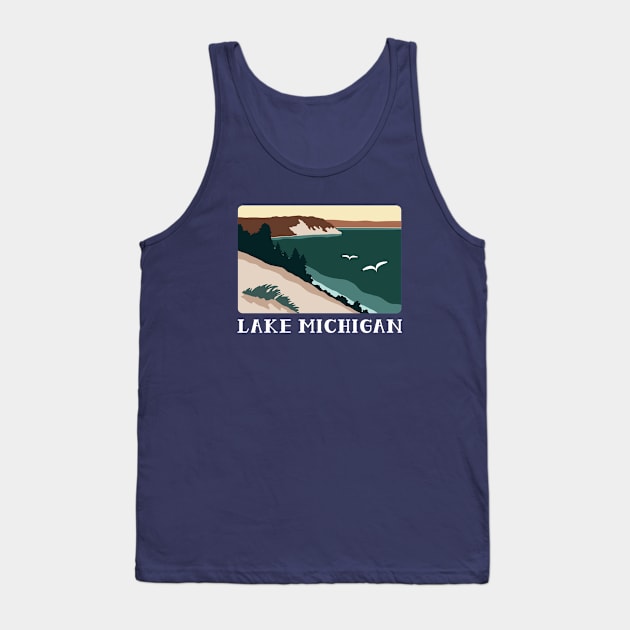 Lake Michigan Minimalist Tank Top by GreatLakesLocals